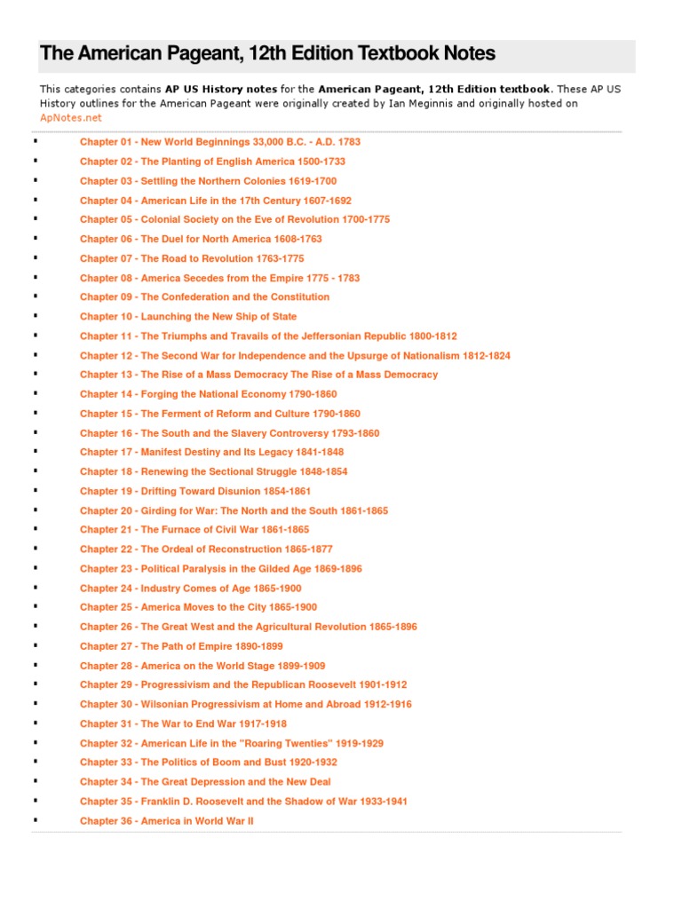 course notes apush apush notes